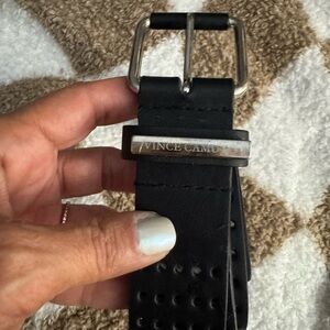 Vince Camuto Black Belt with Silver Buckle Size M